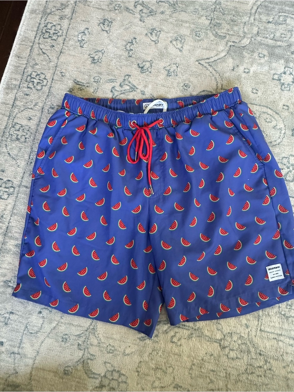 Mosmann Australia Men’s Large Watermelon Print Swim Trunks